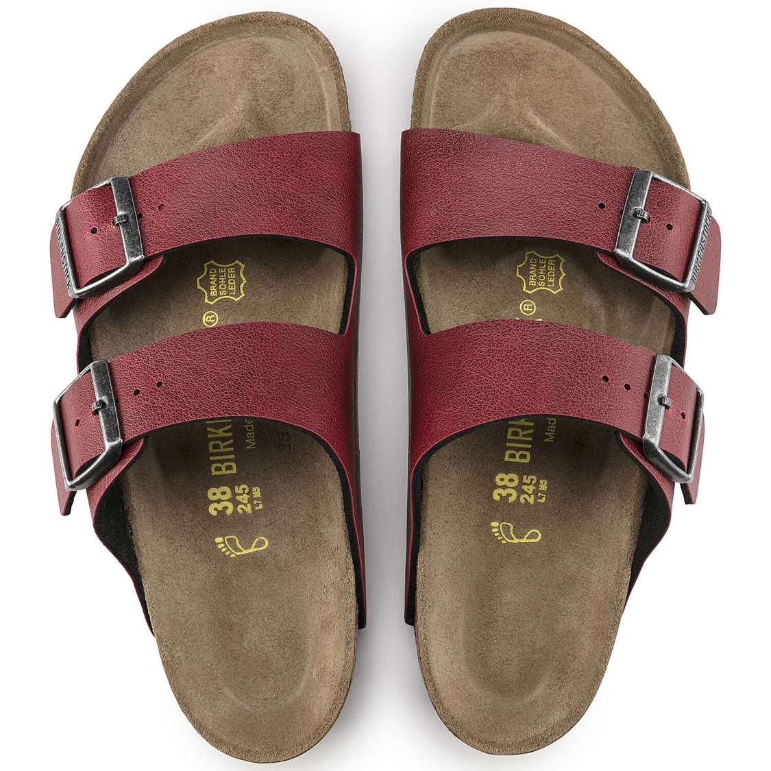 Burgundy Birkenstock Arizona Birko-Flor Men's Two Strap Sandals | dH4zG8MacZA