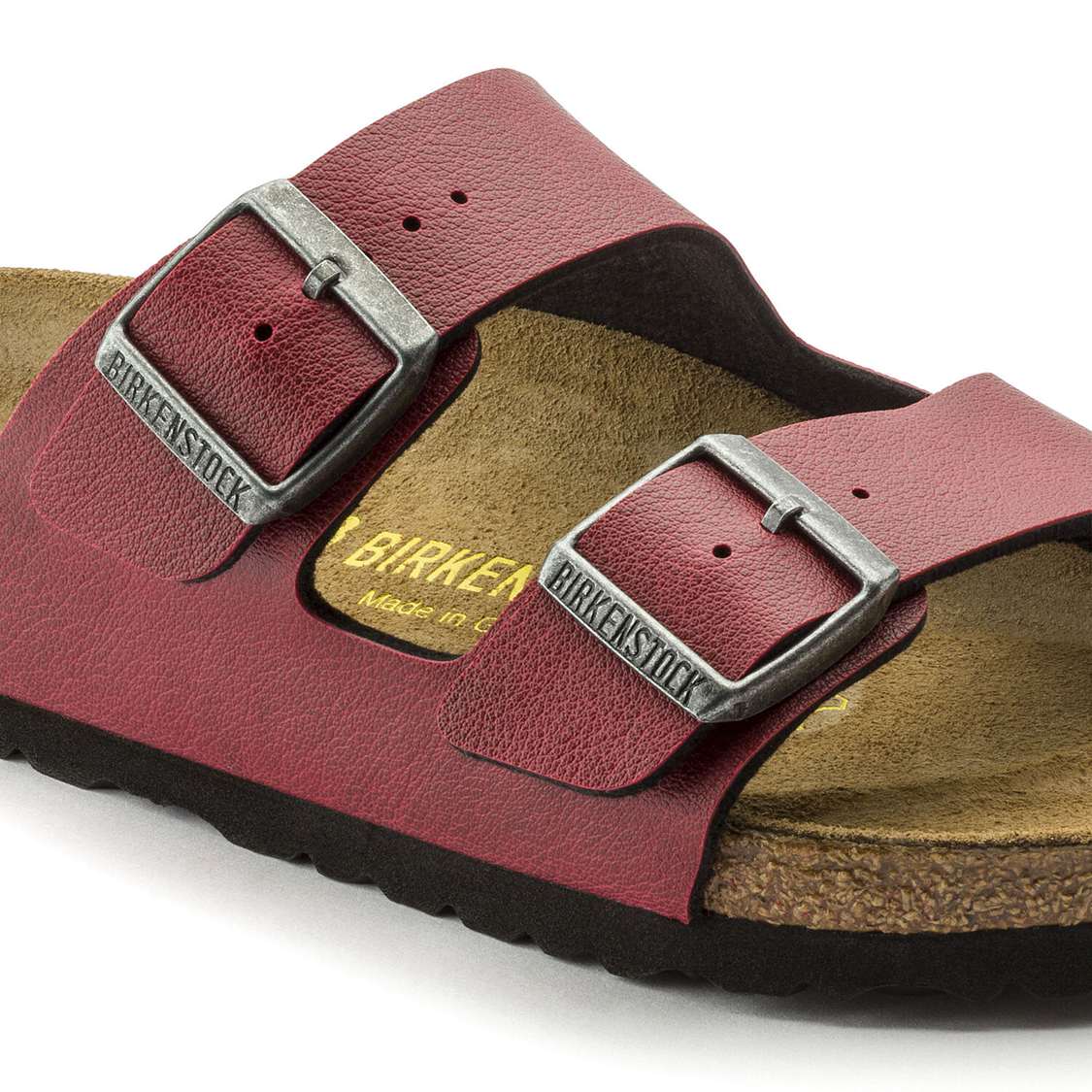 Burgundy Birkenstock Arizona Birko-Flor Men's Two Strap Sandals | dH4zG8MacZA