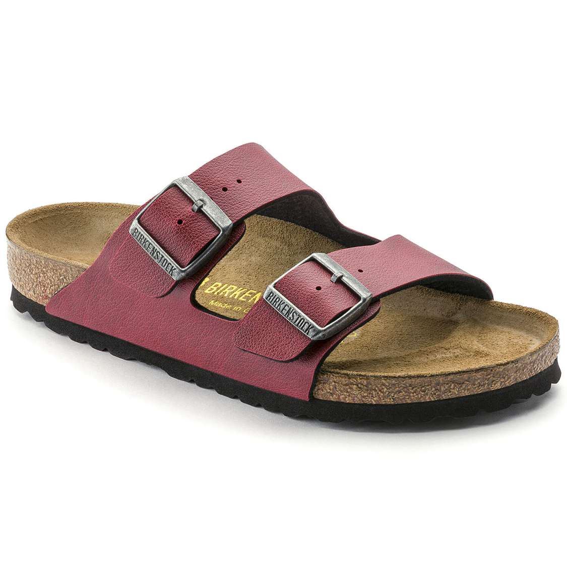 Burgundy Birkenstock Arizona Birko-Flor Men\'s Two Strap Sandals | dH4zG8MacZA