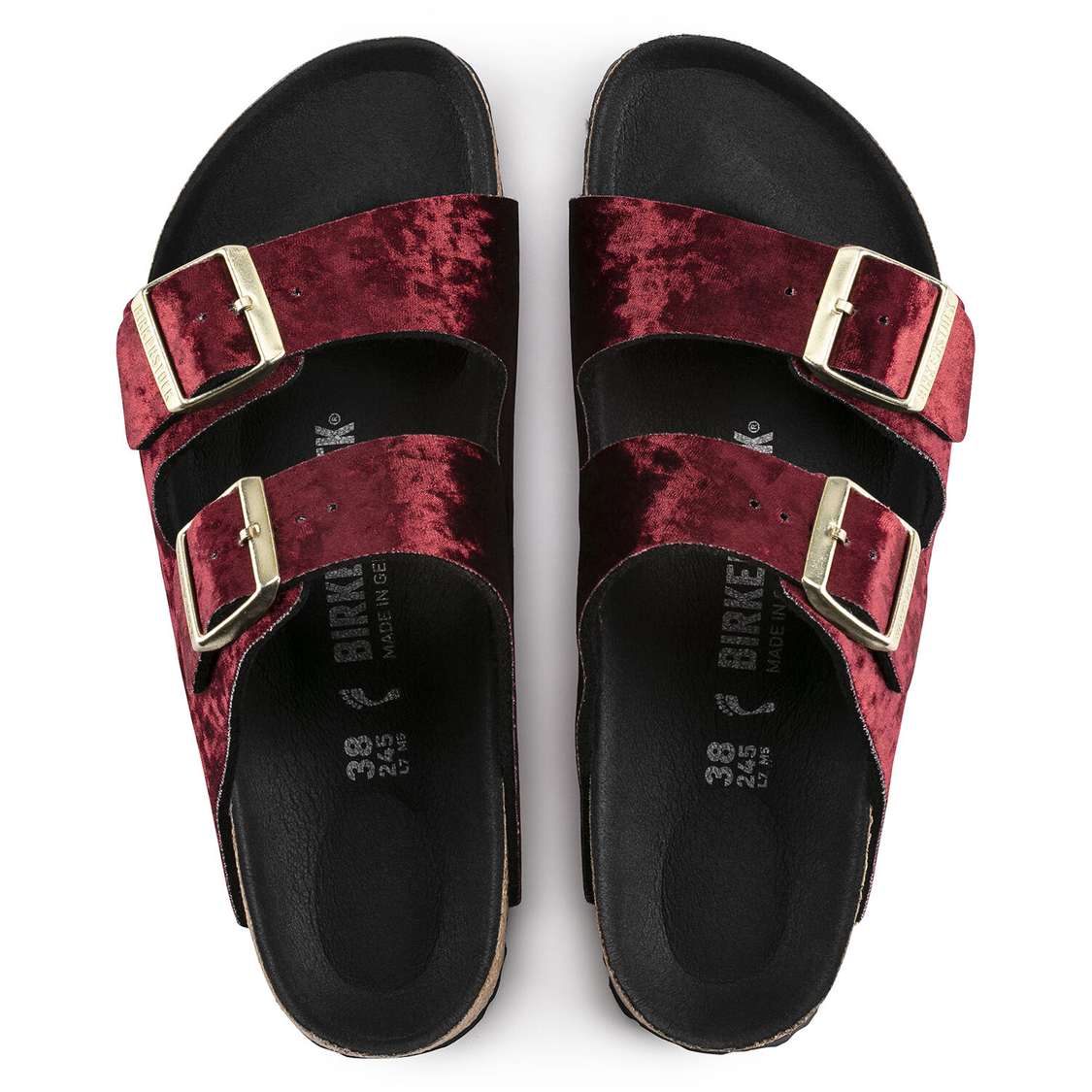 Burgundy Birkenstock Arizona Textile Women's Two Strap Sandals | oTHX8XSzLJF