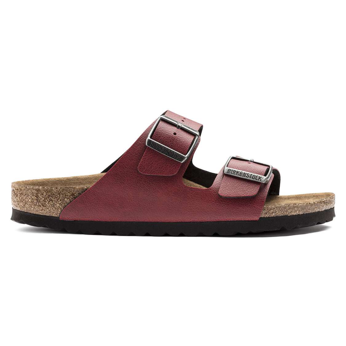 Burgundy Birkenstock Arizona Vegan Birko-Flor Women's Two Strap Sandals | 68jJqS34aJ5