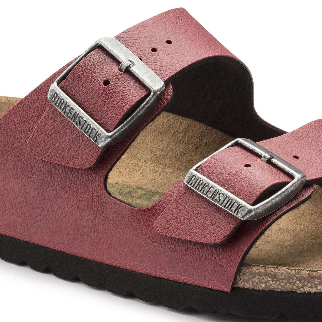 Burgundy Birkenstock Arizona Vegan Birko-Flor Women's Two Strap Sandals | 68jJqS34aJ5