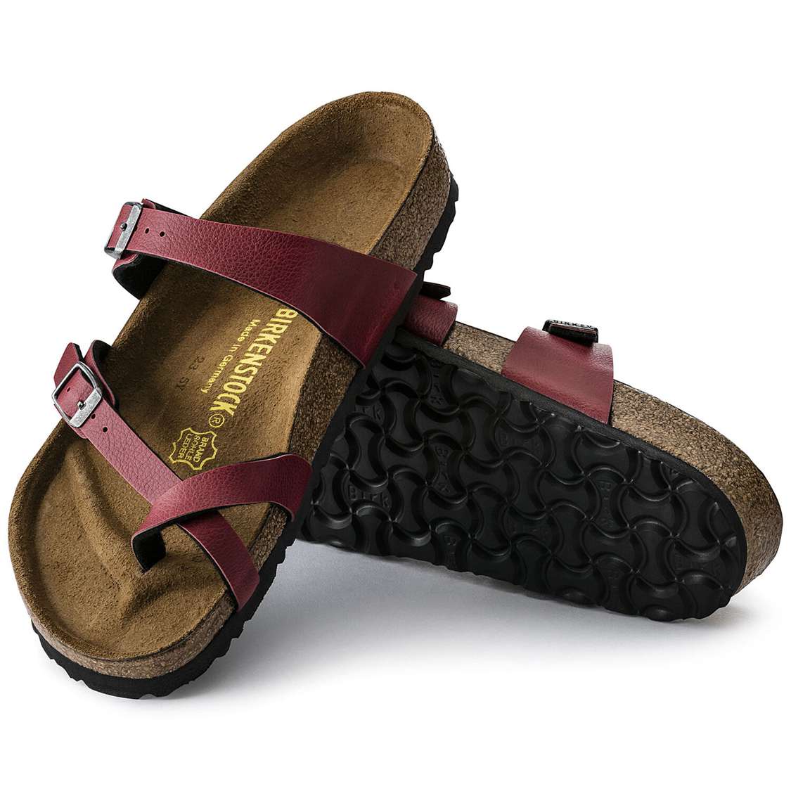 Burgundy Birkenstock Mayari Birko-Flor Women's Two Strap Sandals | 53UT9YOxDkX