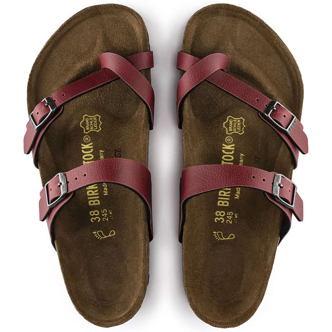 Burgundy Birkenstock Mayari Birko-Flor Women's Two Strap Sandals | 53UT9YOxDkX