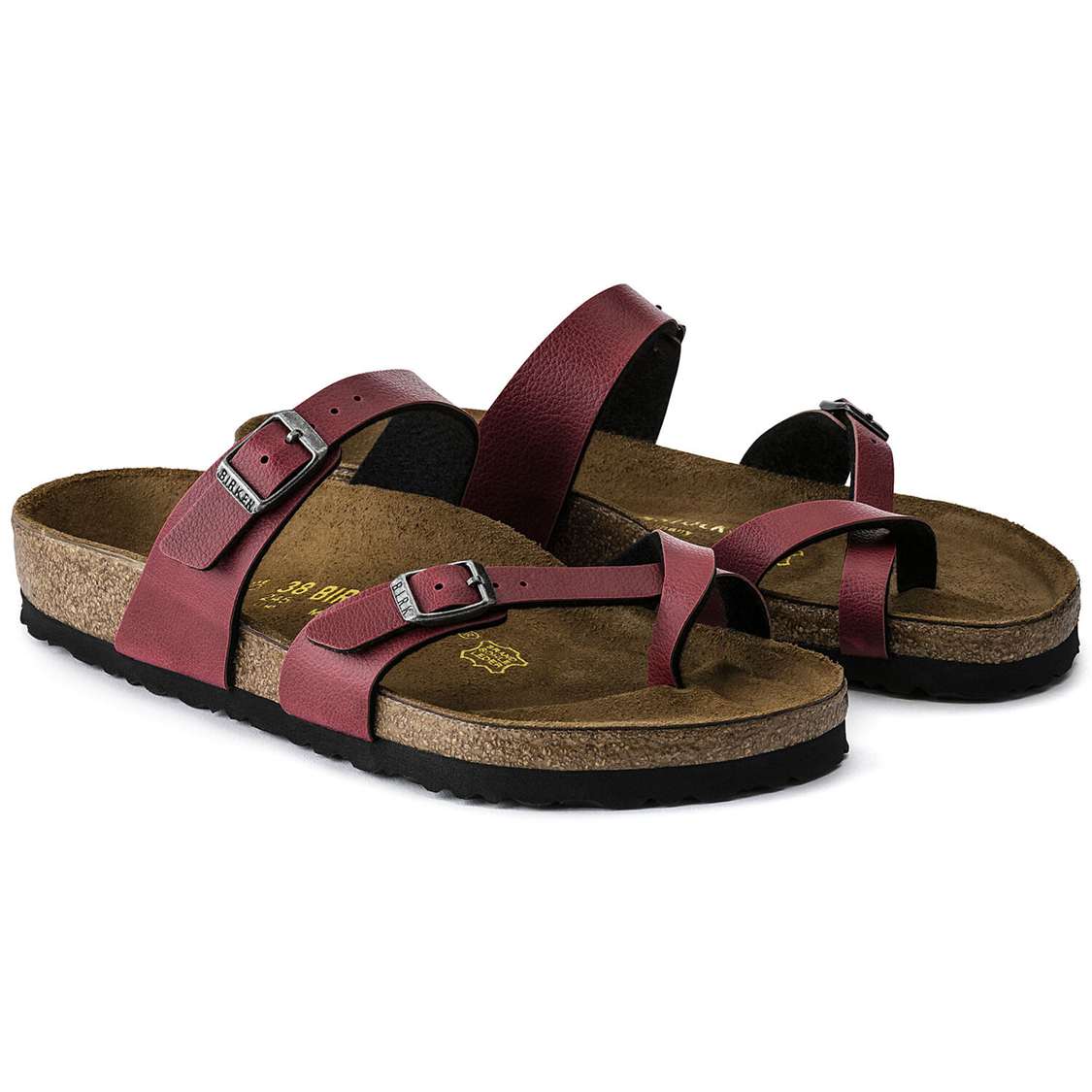 Burgundy Birkenstock Mayari Birko-Flor Women's Two Strap Sandals | 53UT9YOxDkX