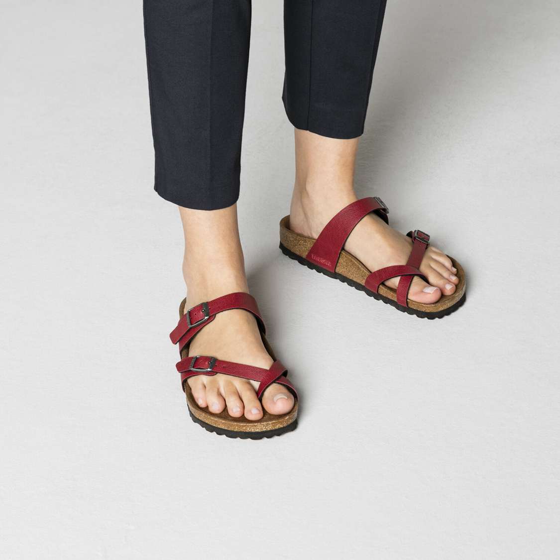 Burgundy Birkenstock Mayari Vegan Birko-Flor Women's Thong | EJrivmcIpkh