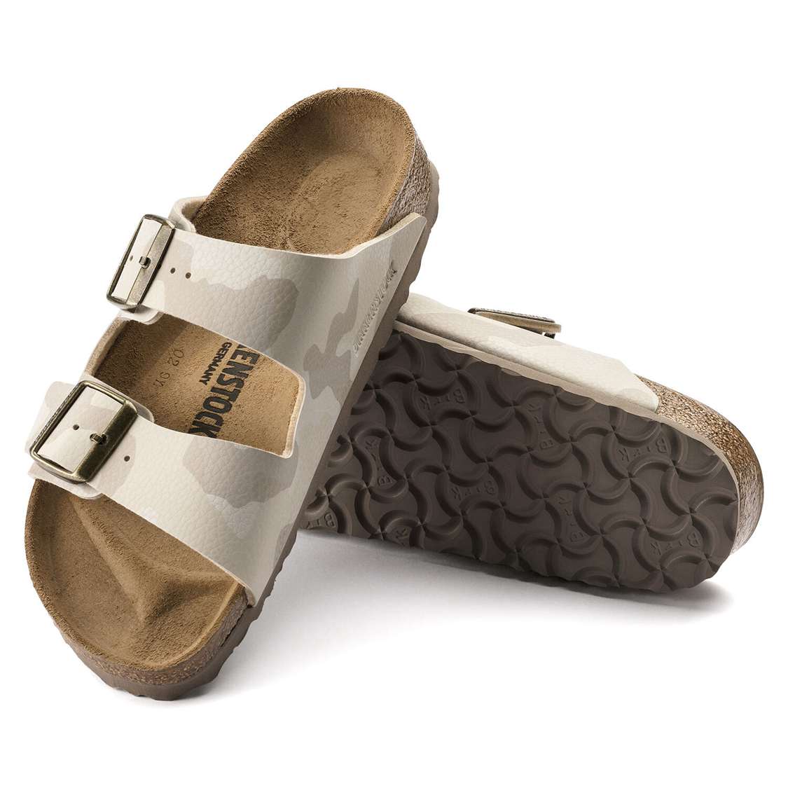 Camo Birkenstock Arizona Birko-Flor Women's Two Strap Sandals | 7zWN2jwE2OQ