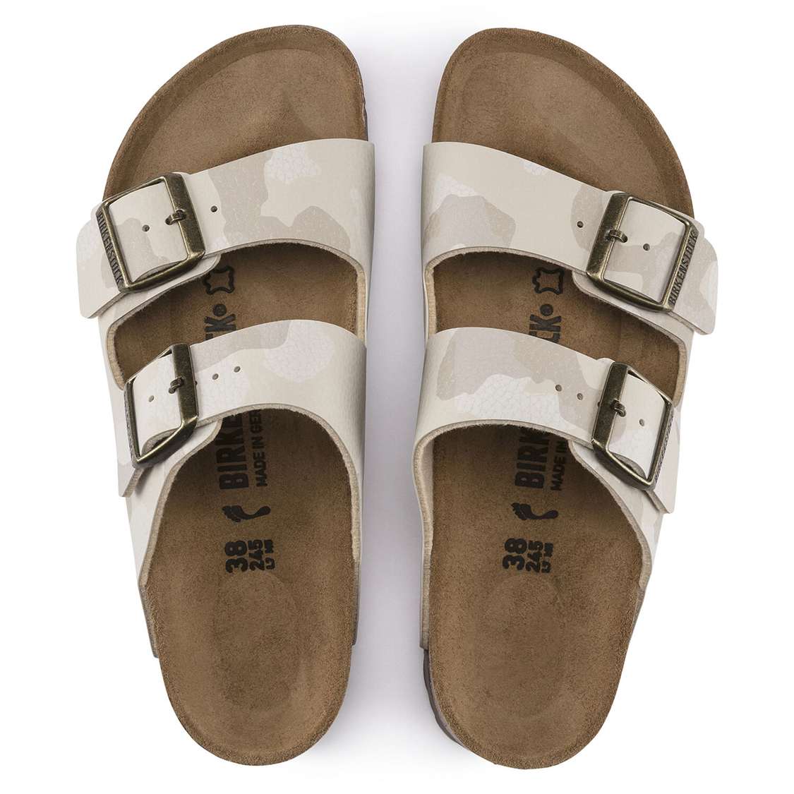 Camo Birkenstock Arizona Birko-Flor Women's Two Strap Sandals | 7zWN2jwE2OQ