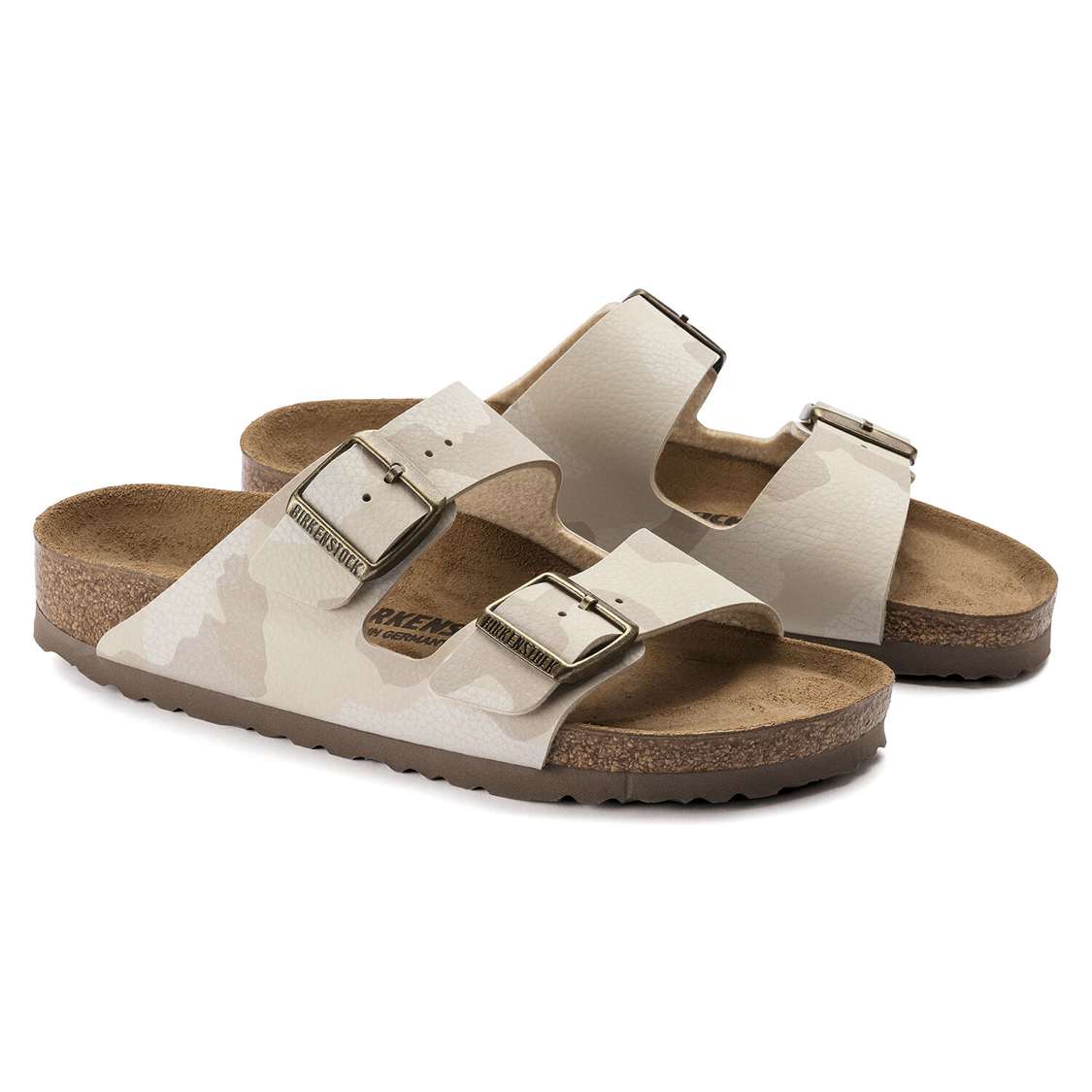 Camo Birkenstock Arizona Birko-Flor Women's Two Strap Sandals | 7zWN2jwE2OQ