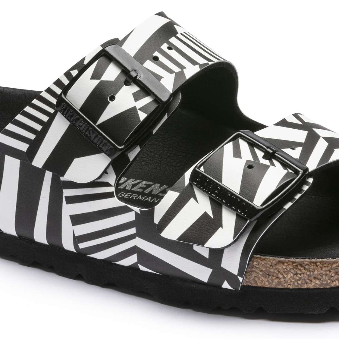 Camo Black White Birkenstock Arizona Birko-Flor Women's Two Strap Sandals | YU2aE2EBe5B