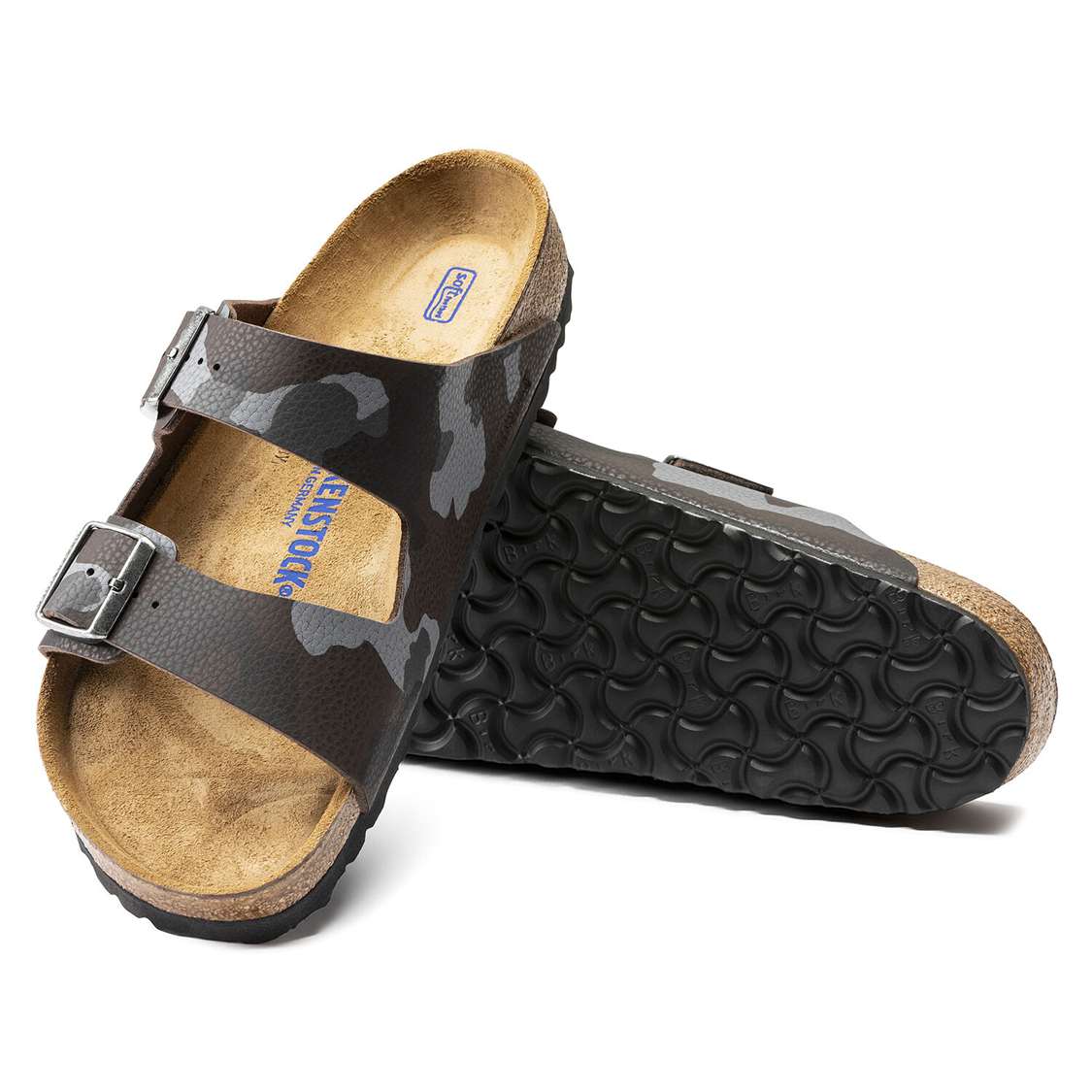 Camo Brown Birkenstock Arizona Soft Footbed Birko-Flor Men's Two Strap Sandals | M5aqU6FaW3b