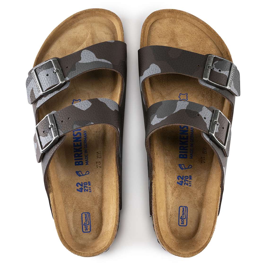 Camo Brown Birkenstock Arizona Soft Footbed Birko-Flor Men's Two Strap Sandals | M5aqU6FaW3b