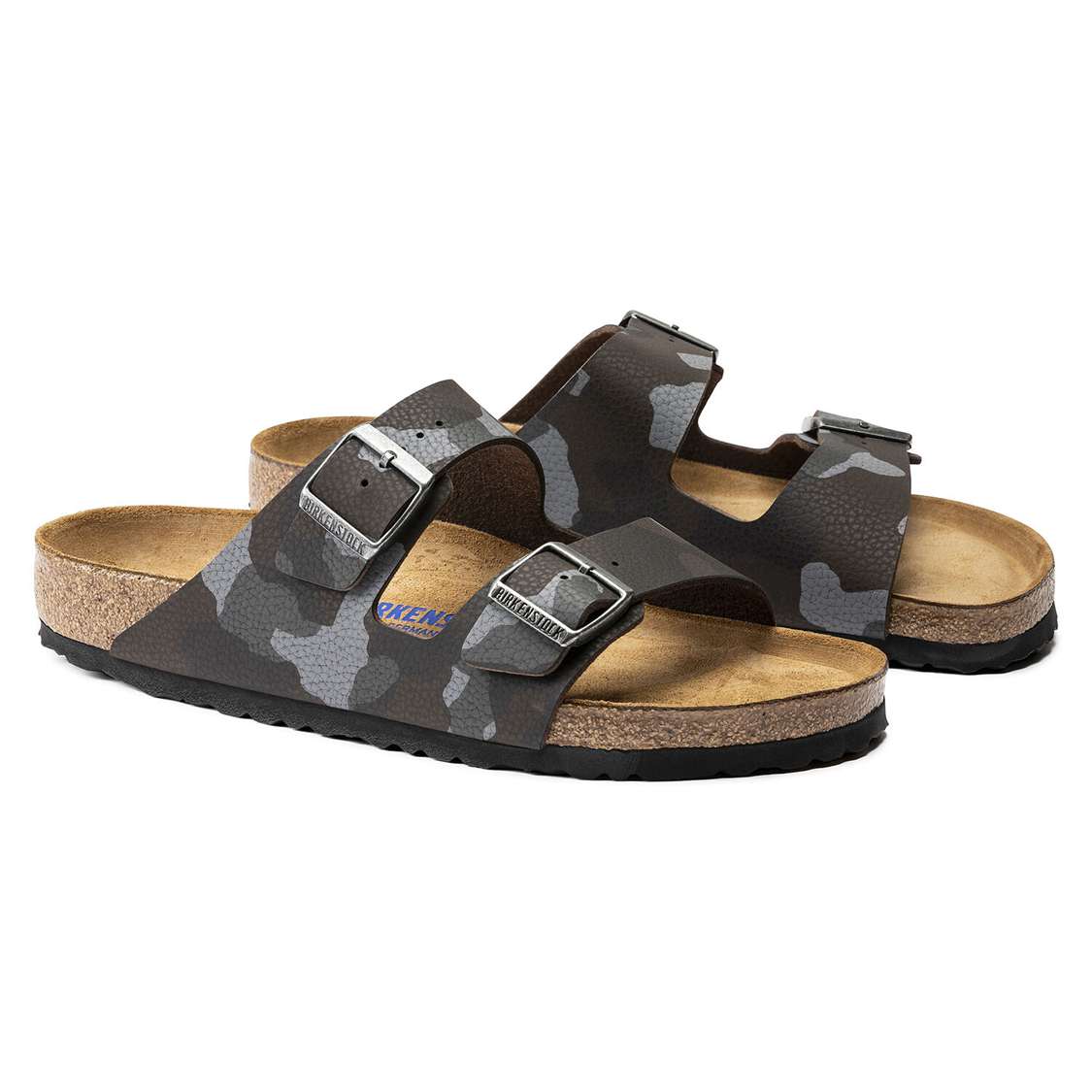 Camo Brown Birkenstock Arizona Soft Footbed Birko-Flor Men's Two Strap Sandals | M5aqU6FaW3b