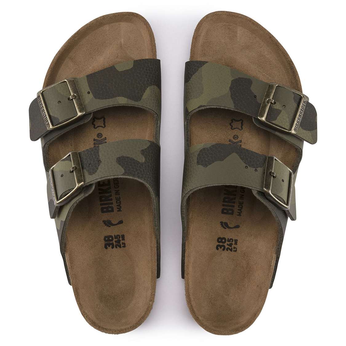 Camo Green Birkenstock Arizona Birko-Flor Women's Two Strap Sandals | W5eZRC9wzgQ