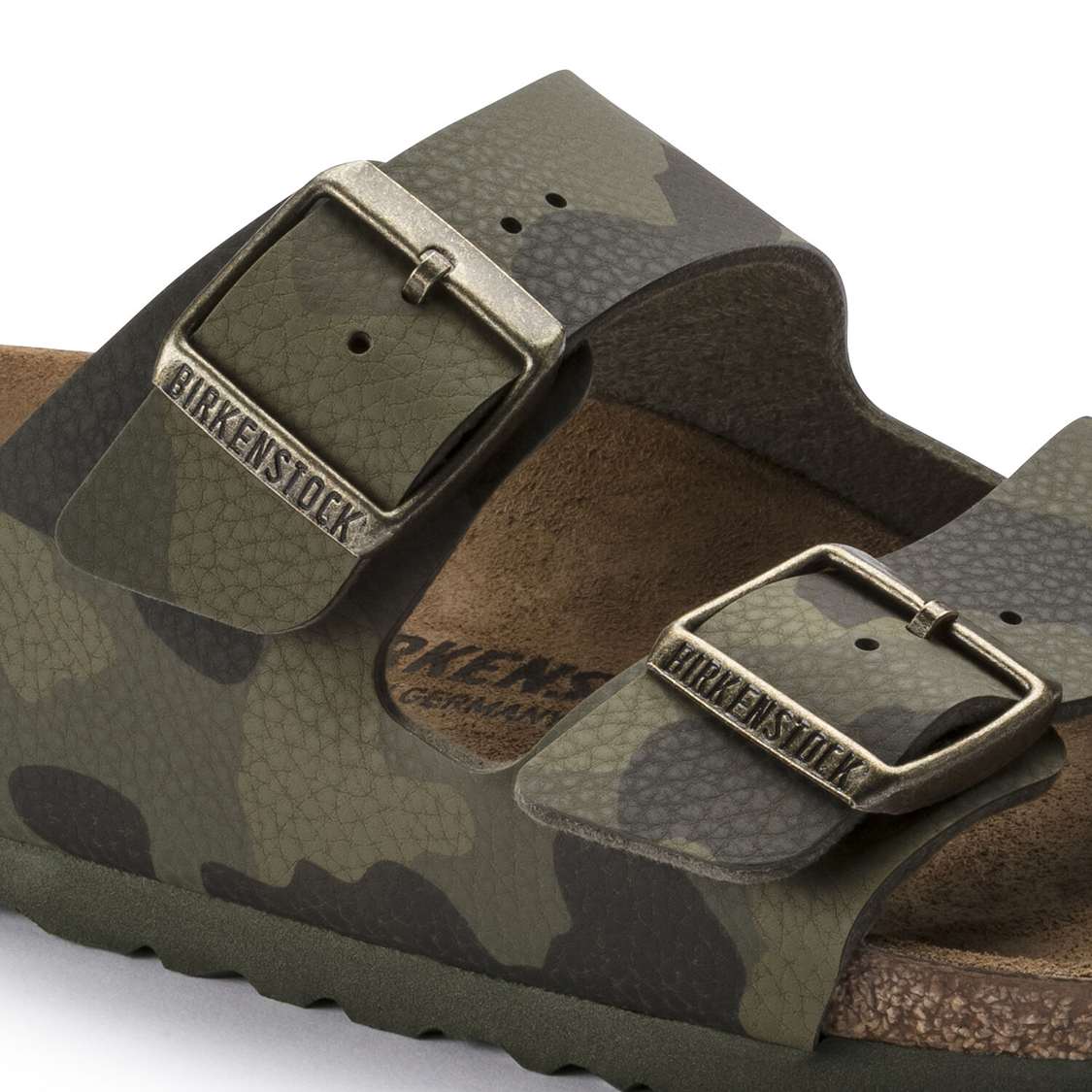 Camo Green Birkenstock Arizona Birko-Flor Women's Two Strap Sandals | W5eZRC9wzgQ