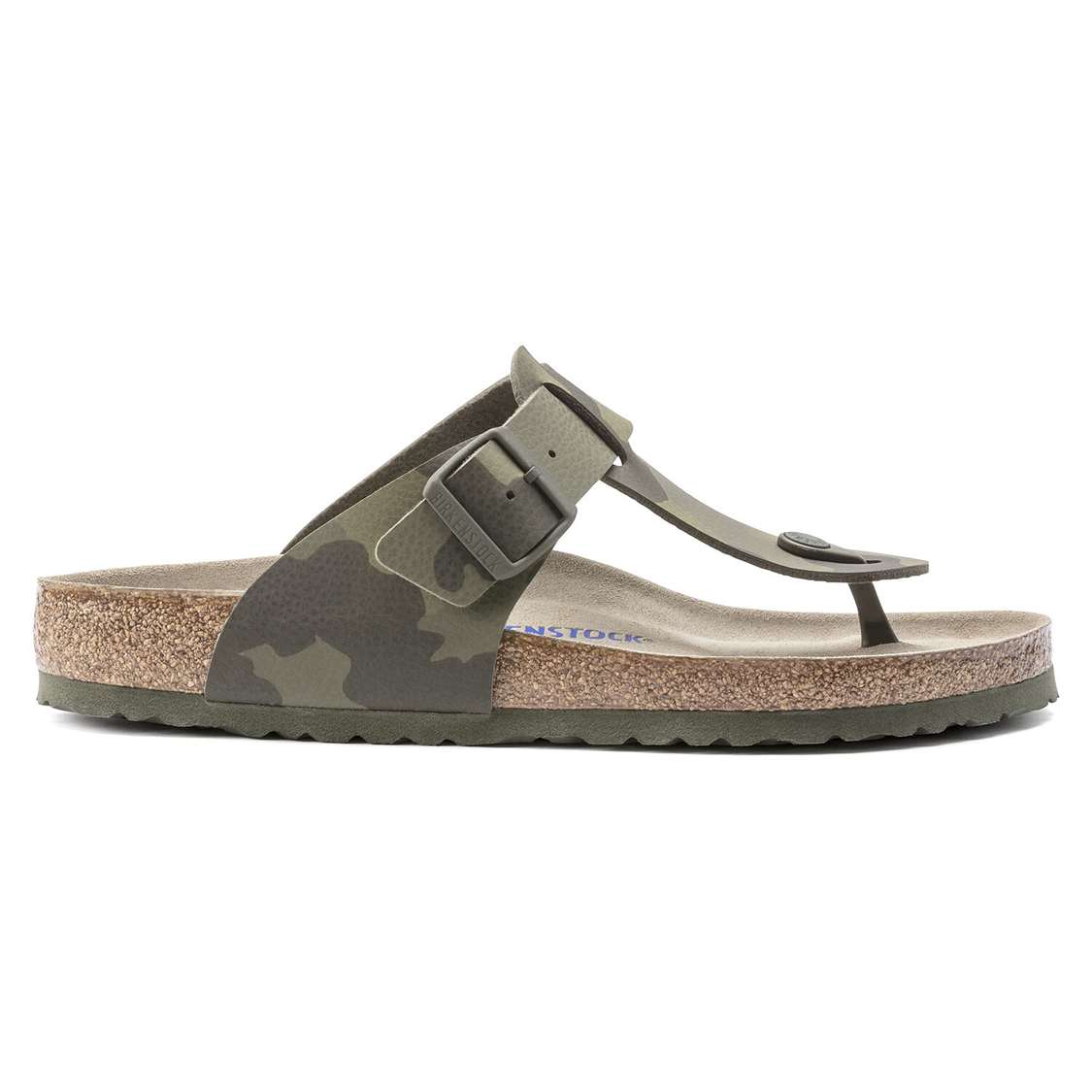 Camo Green Birkenstock Medina Soft Footbed Birko-Flor Men's One Strap Sandals | Nj4YAFQVzBM