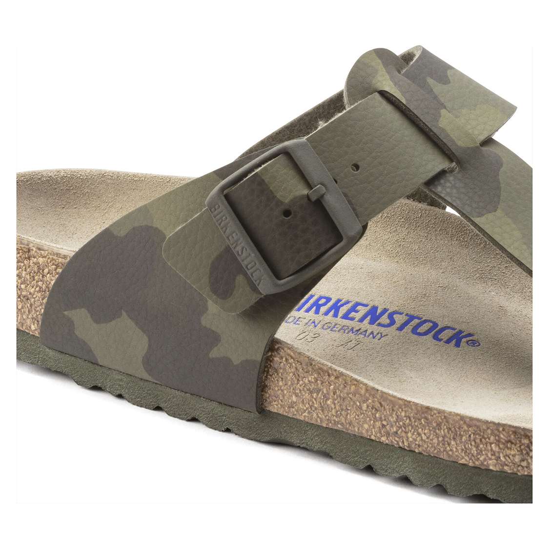 Camo Green Birkenstock Medina Soft Footbed Birko-Flor Men's One Strap Sandals | Nj4YAFQVzBM