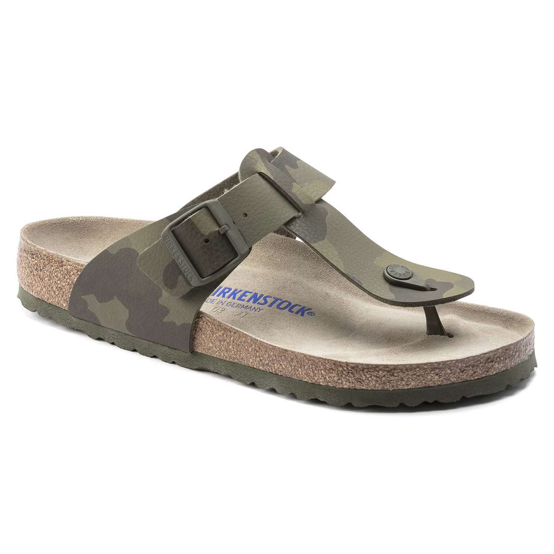 Camo Green Birkenstock Medina Soft Footbed Birko-Flor Men\'s Thong | YwB5xQgS21K