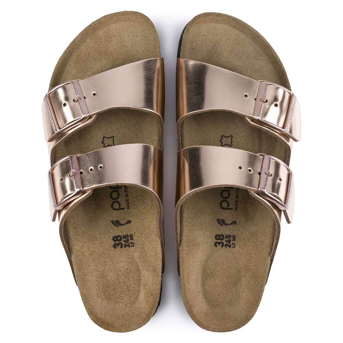 Copper Birkenstock Arizona Platform Leather Women's Two Strap Sandals | 2nSYLq8qrAz