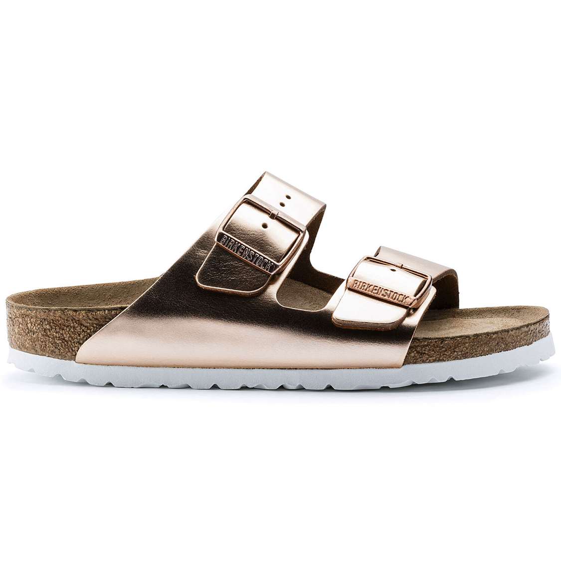 Copper Birkenstock Arizona Soft Footbed Leather Women's Two Strap Sandals | movWkROBXlc