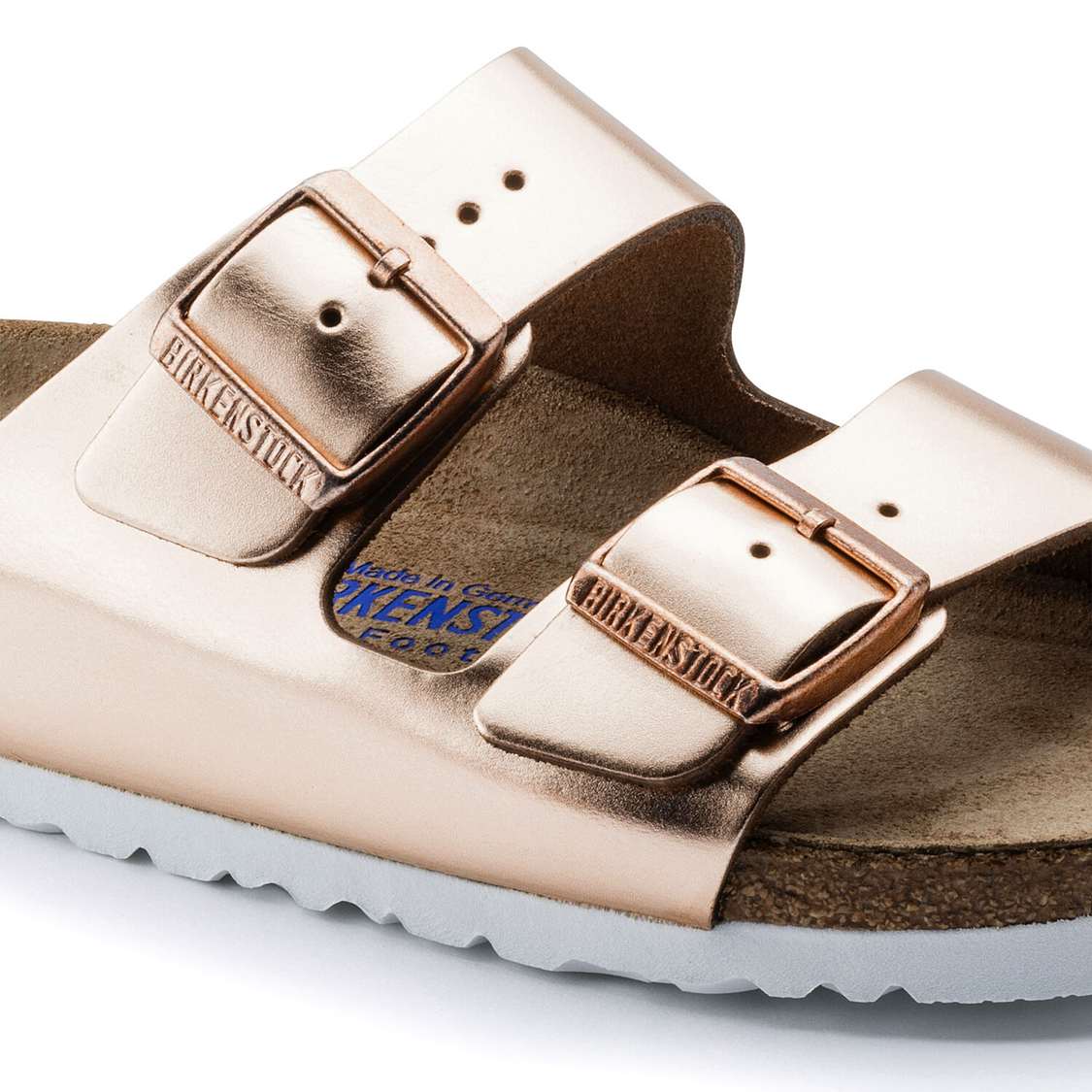 Copper Birkenstock Arizona Soft Footbed Leather Women's Two Strap Sandals | movWkROBXlc