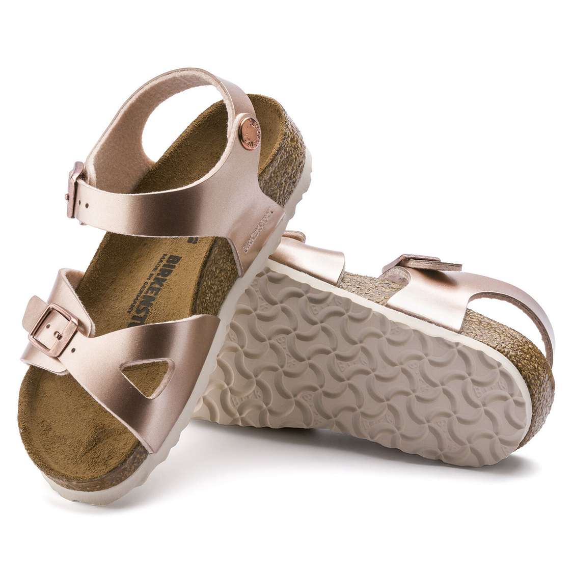 Copper Birkenstock Rio Birko-Flor Kids' Girls Sandals | ptdNtk8jABd