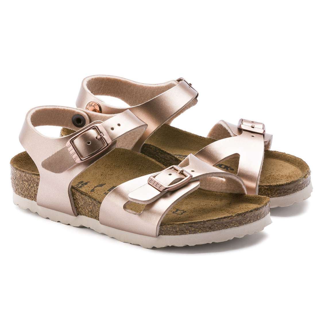 Copper Birkenstock Rio Birko-Flor Kids' Girls Sandals | ptdNtk8jABd