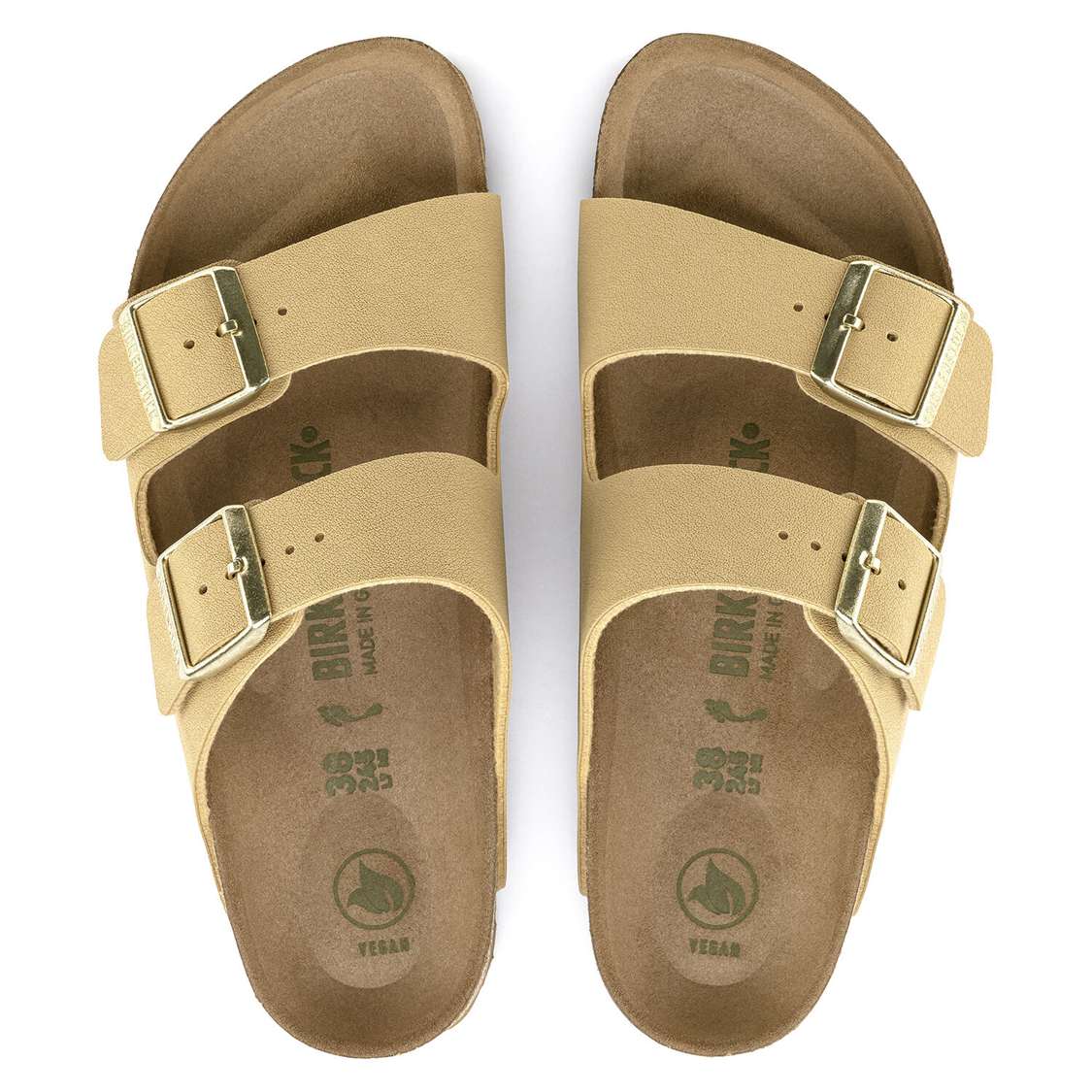 Cream Birkenstock Arizona Vegan Birkibuc Women's Two Strap Sandals | KP91z8x17QS