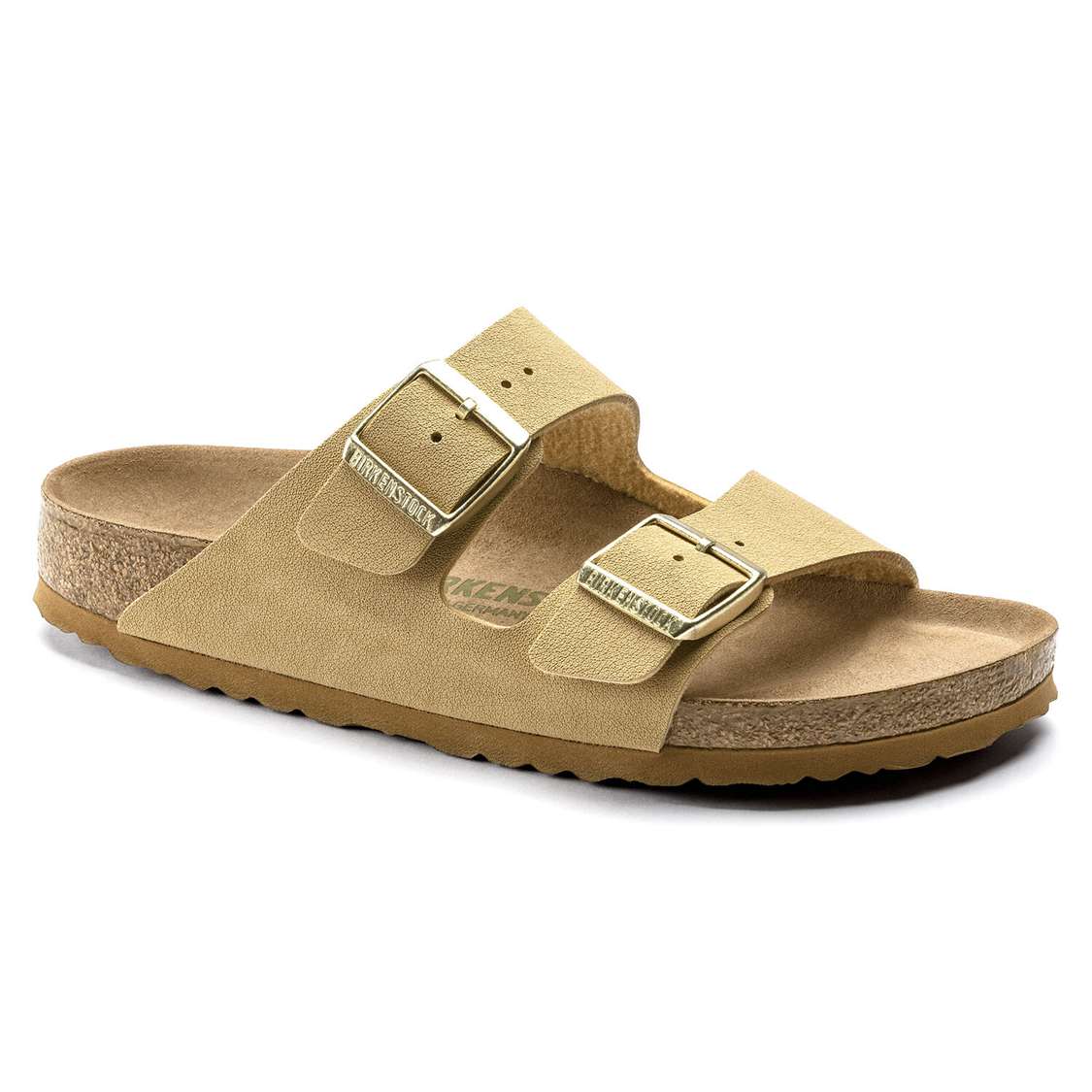 Cream Birkenstock Arizona Vegan Birkibuc Women\'s Two Strap Sandals | KP91z8x17QS