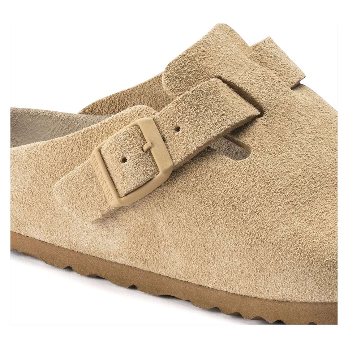 Cream Birkenstock Boston Soft Footbed Suede Leather Men's Clogs | j4rsQDeq73W