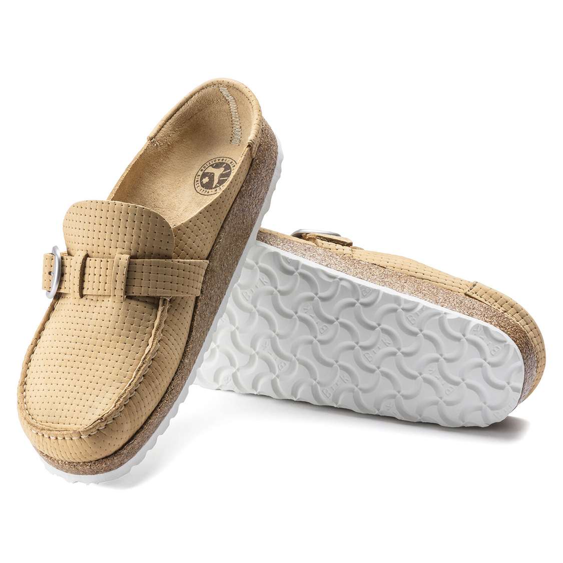 Cream Birkenstock Buckley Nubuck Leather Women's Clogs | 2oR2kKd6aZW