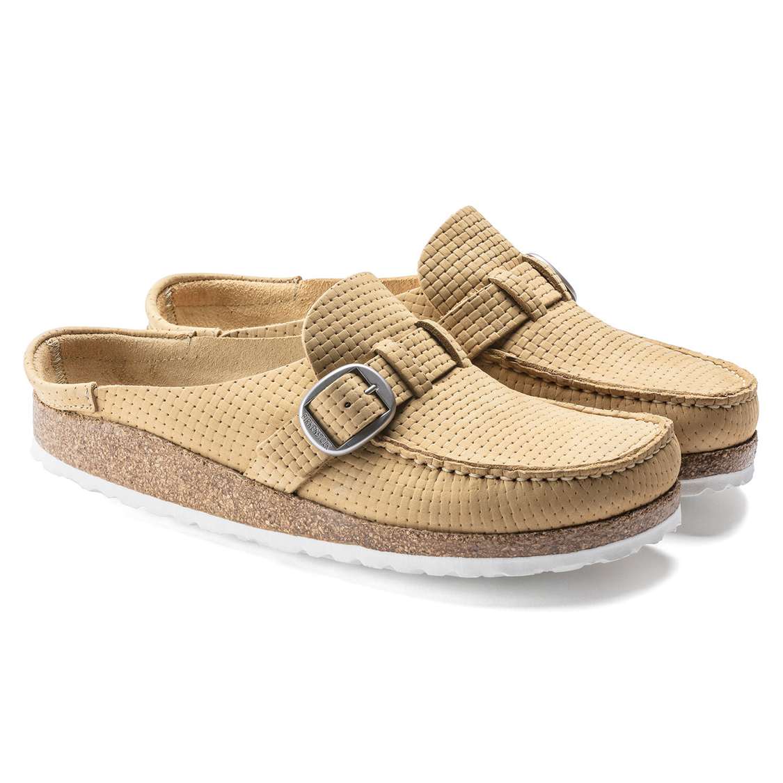 Cream Birkenstock Buckley Nubuck Leather Women's Clogs | 2oR2kKd6aZW