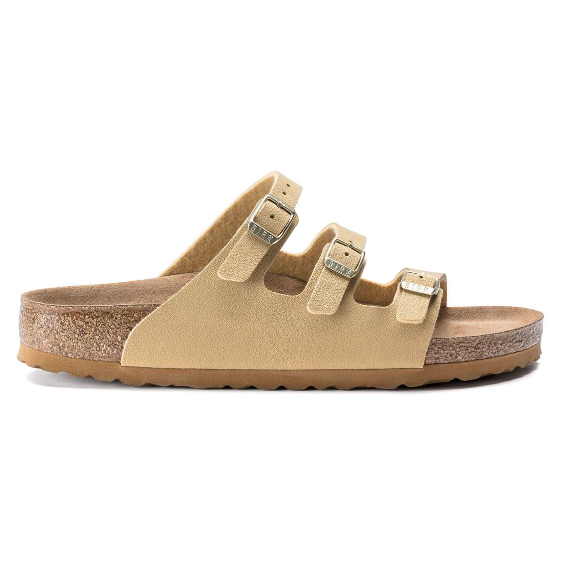 Cream Birkenstock Florida Fresh Vegan Birkibuc Women's Multi Strap Sandals | Pk7STtccoGA