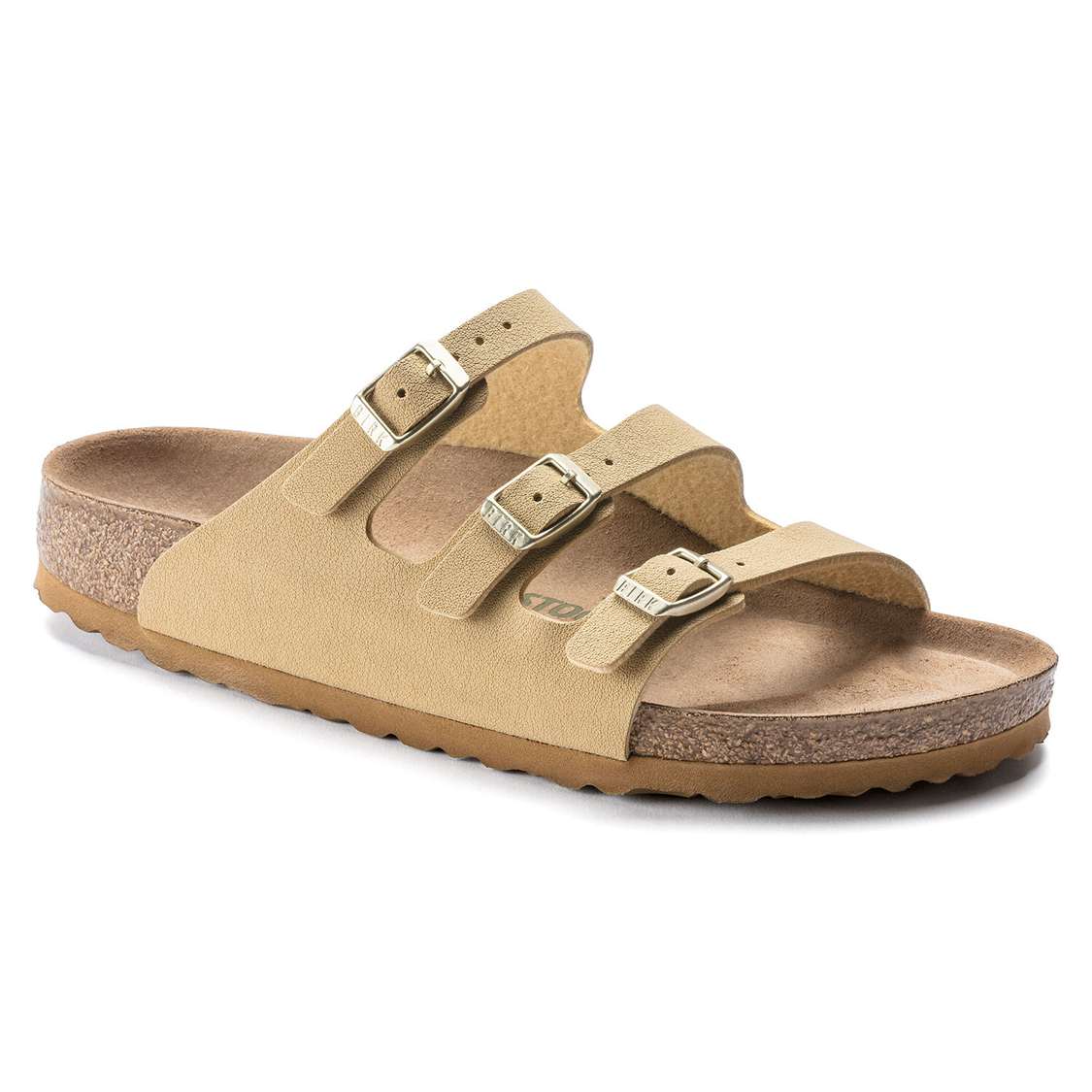 Cream Birkenstock Florida Fresh Vegan Birkibuc Women\'s Multi Strap Sandals | Pk7STtccoGA