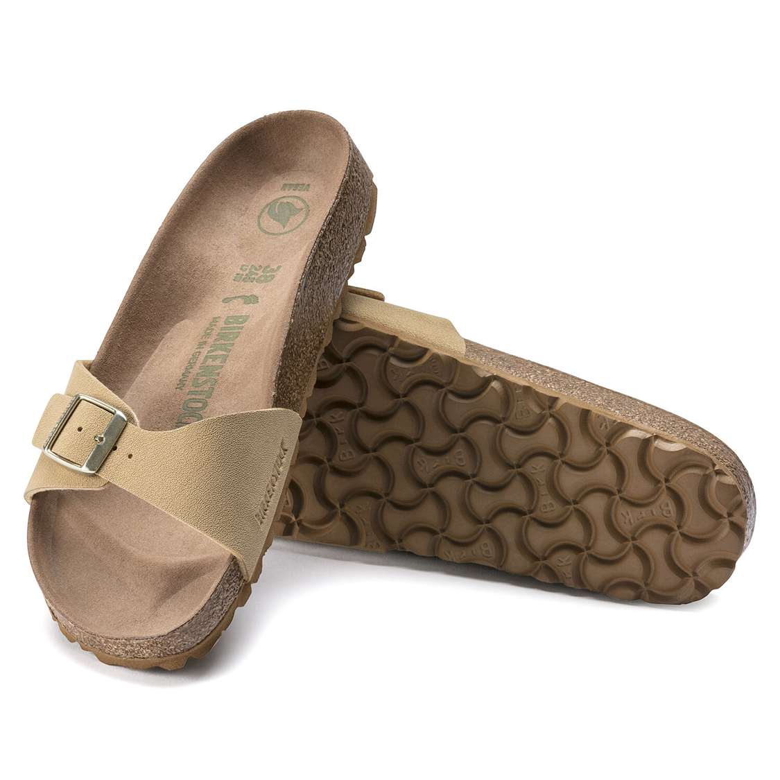 Cream Birkenstock Madrid Vegan Birko-Flor Women's One Strap Sandals | pSy3XEJlTB1