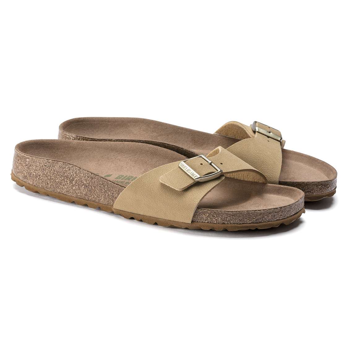 Cream Birkenstock Madrid Vegan Birko-Flor Women's One Strap Sandals | pSy3XEJlTB1