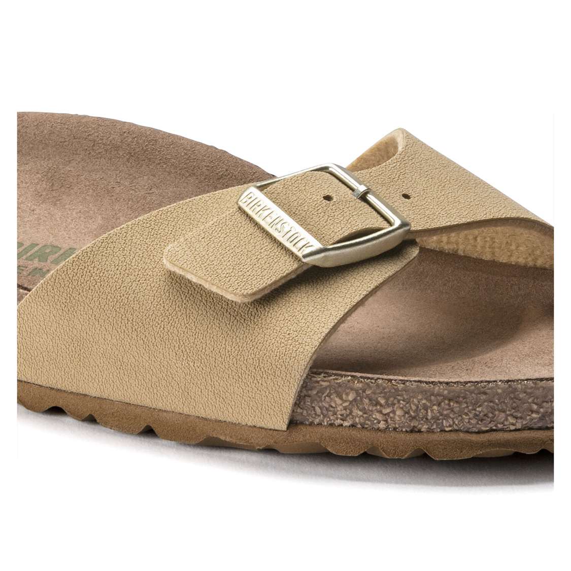 Cream Birkenstock Madrid Vegan Birko-Flor Women's One Strap Sandals | pSy3XEJlTB1