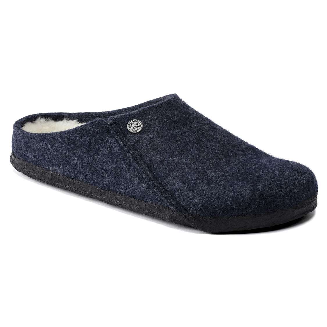 Dark Blue Birkenstock Zermatt Wool Felt Men\'s Clogs | IH6AdSoMkZZ