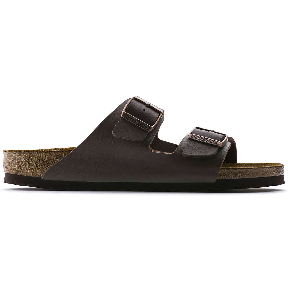 Dark Brown Birkenstock Arizona Birko-Flor Men's Two Strap Sandals | KOawdKaCaYc