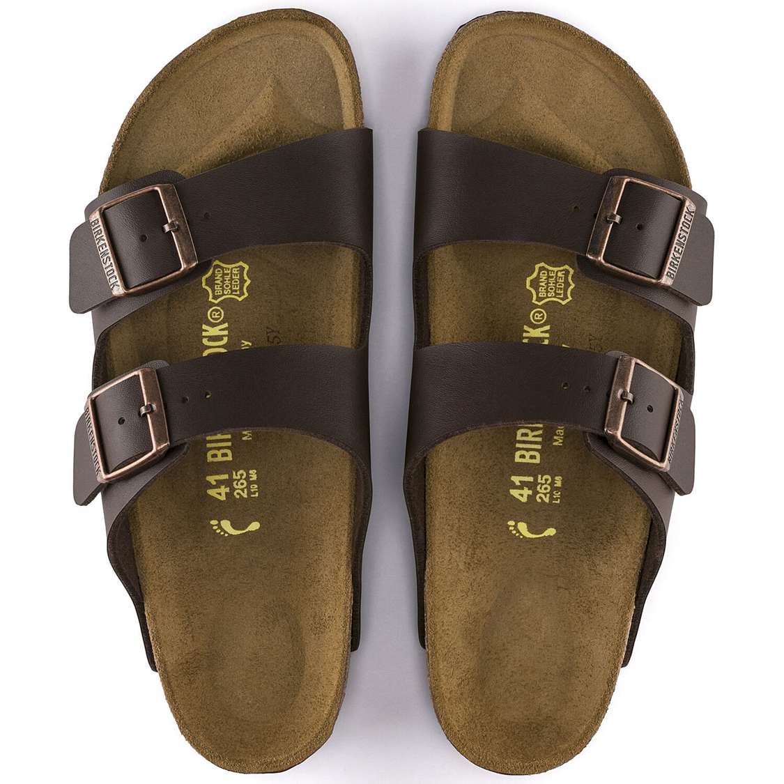 Dark Brown Birkenstock Arizona Birko-Flor Women's Two Strap Sandals | ZBEW7vWYdn6