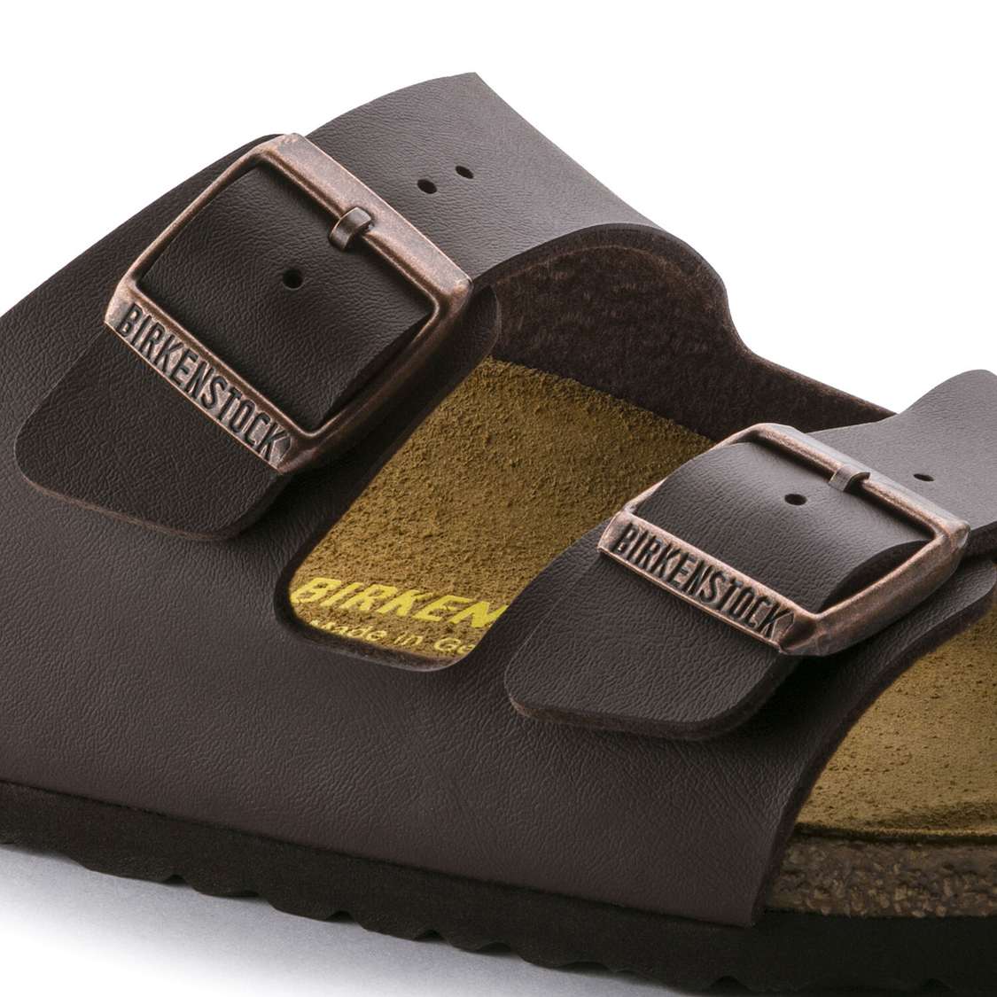 Dark Brown Birkenstock Arizona Birko-Flor Women's Two Strap Sandals | ZBEW7vWYdn6