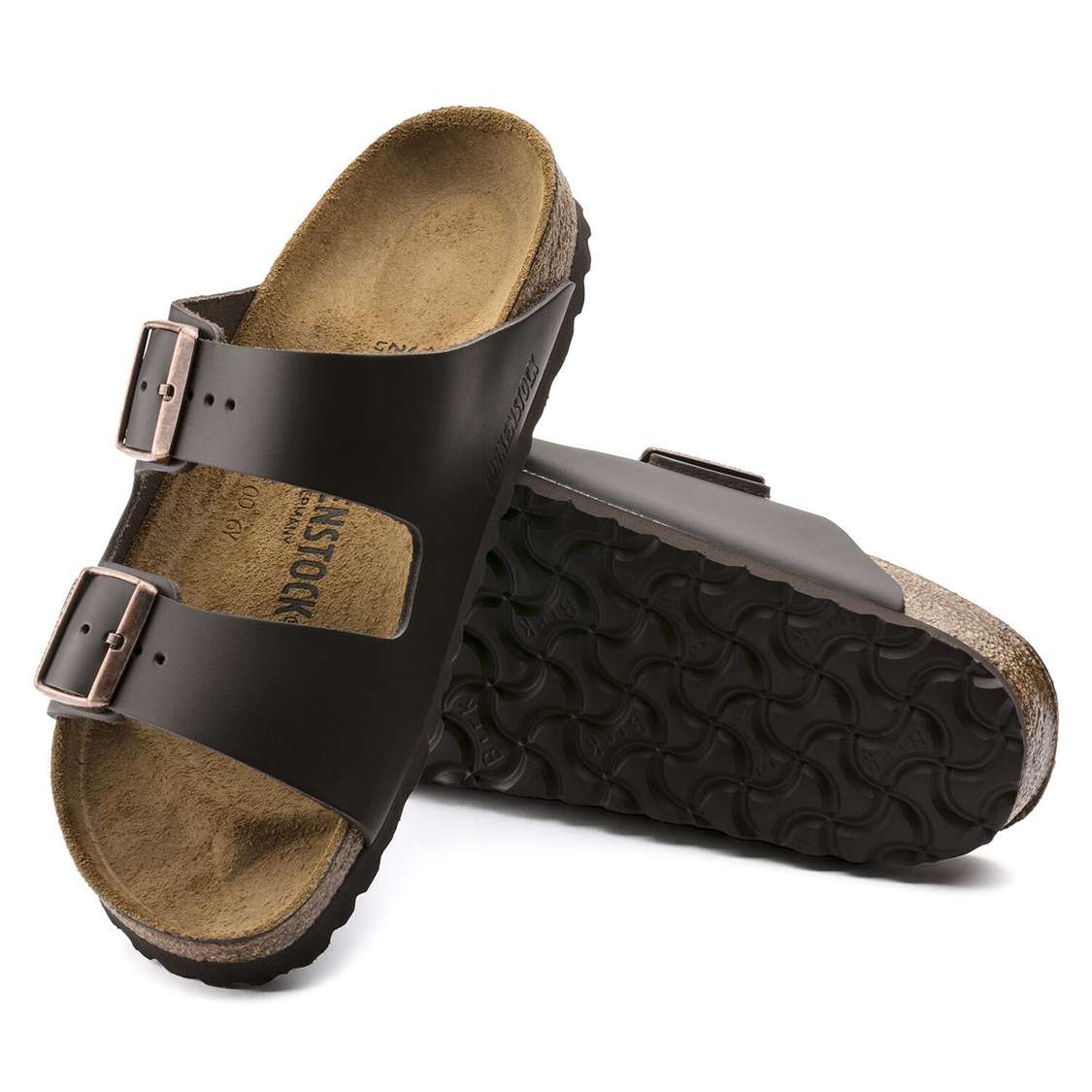 Dark Brown Birkenstock Arizona Leather Women's Two Strap Sandals | YCbRc7HCBGK