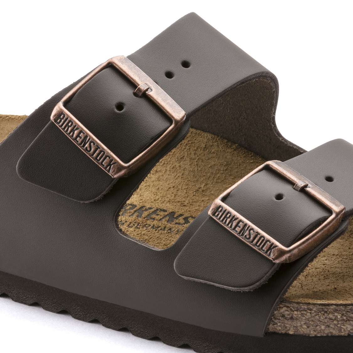 Dark Brown Birkenstock Arizona Leather Women's Two Strap Sandals | YCbRc7HCBGK