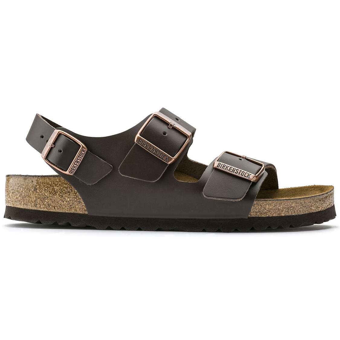 Dark Brown Birkenstock Milano Leather Men's Two Strap Sandals | DKBdBaxEE1J