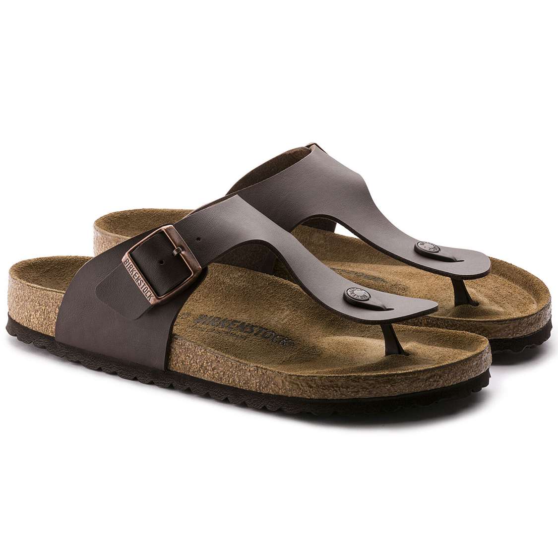 Dark Brown Birkenstock Ramses Birko-Flor Men's Thong | T94AR9auD9U