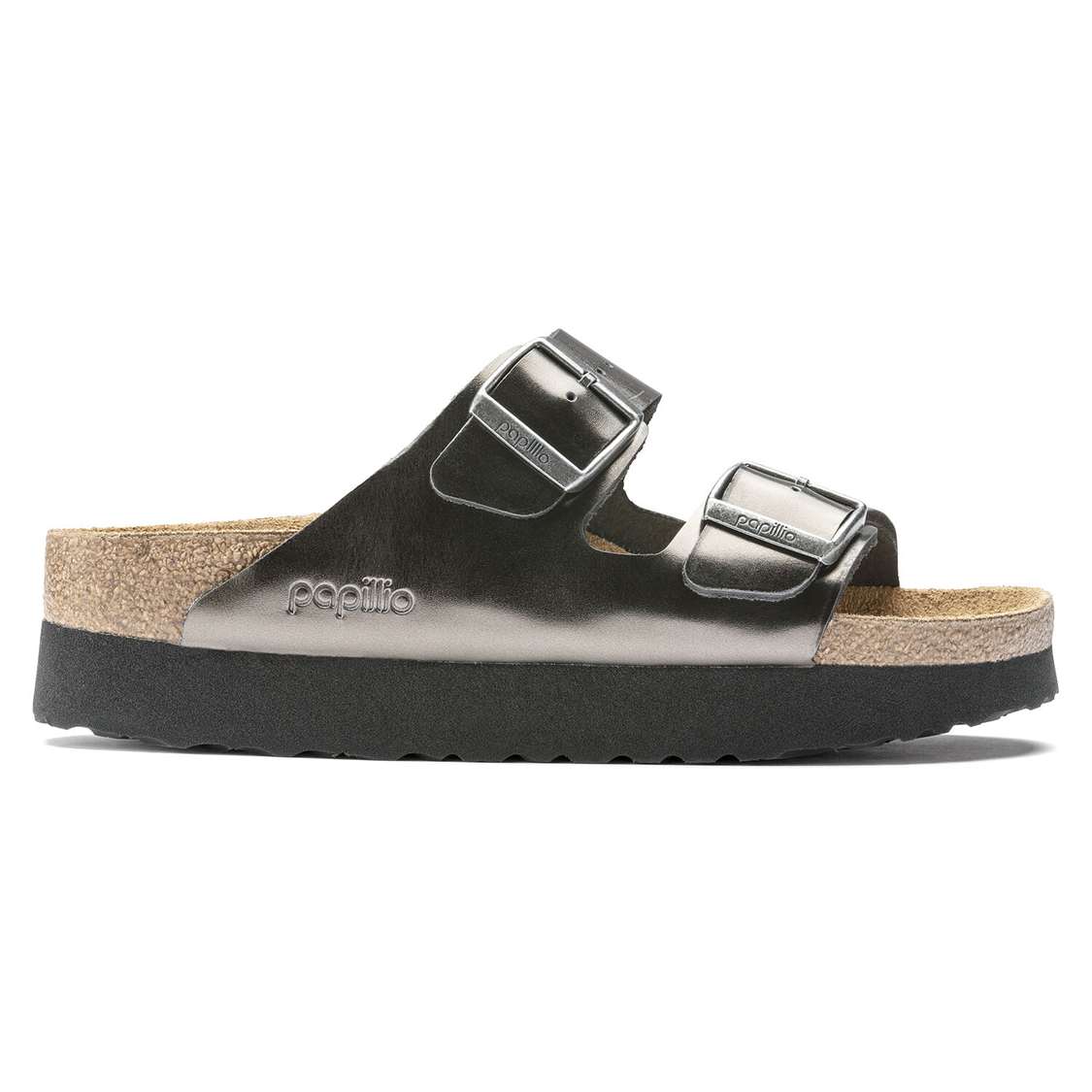 Dark Grey Birkenstock Arizona Platform Leather Women's Platforms Sandals | rLeVgHfT6a1