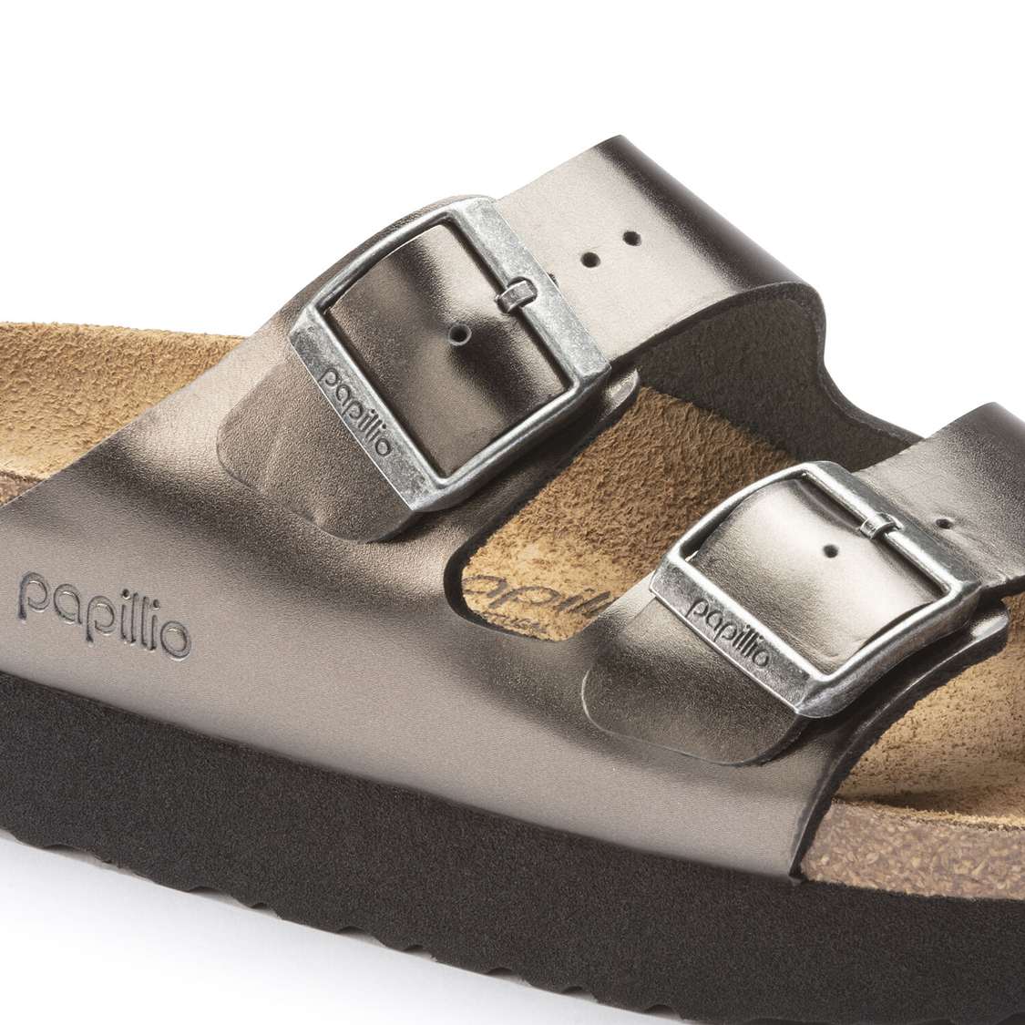 Dark Grey Birkenstock Arizona Platform Leather Women's Platforms Sandals | rLeVgHfT6a1