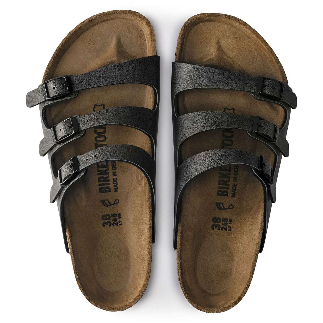 Dark Grey Birkenstock Florida Fresh Birko-Flor Women's Multi Strap Sandals | PTatCioIjZO