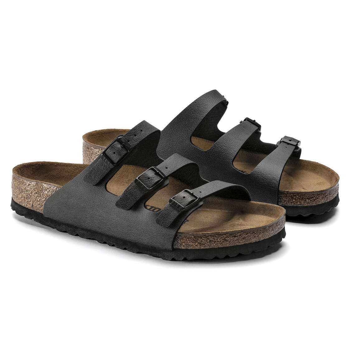 Dark Grey Birkenstock Florida Fresh Birko-Flor Women's Multi Strap Sandals | PTatCioIjZO