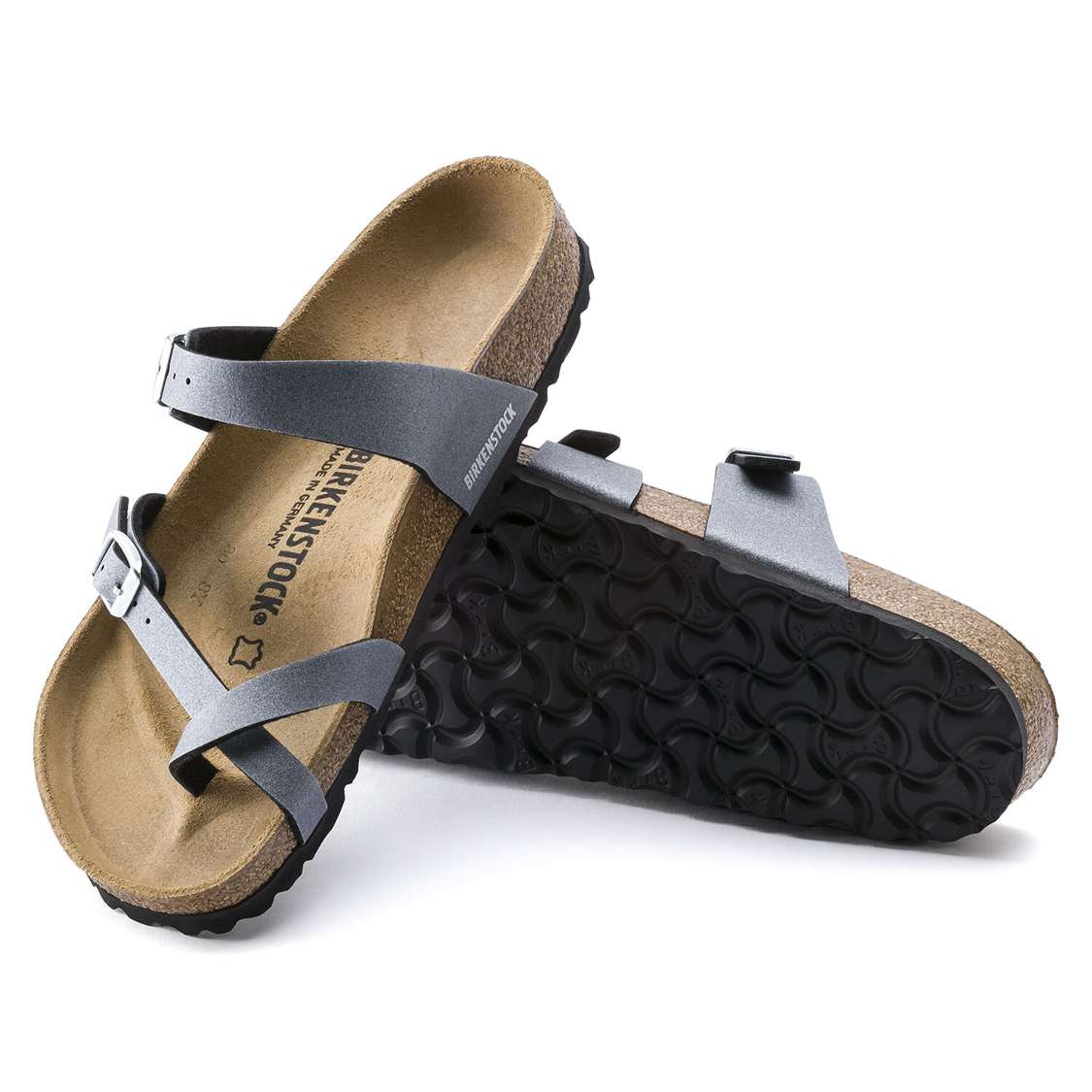 Dark Grey Birkenstock Mayari Birko-Flor Women's Two Strap Sandals | ZOsM8gy7a4i